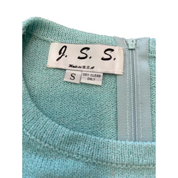 JSS Woman’s 3pcs suit Small knit wear blue teal wool blend USA classic luxury - Picture 10 of 16
